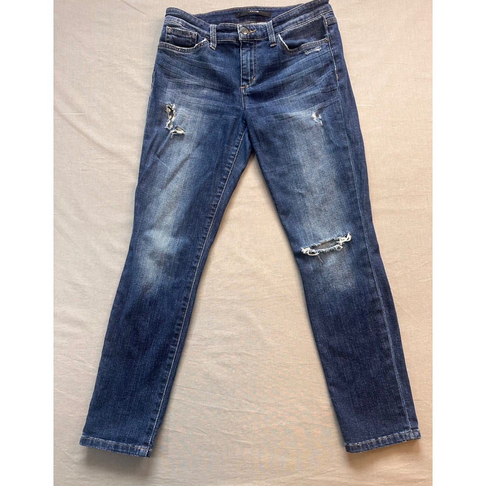 Joes Jeans Womens‎ W29 Distressed Skinny Jeans Dark Wash Ripped Denim Mid Rise